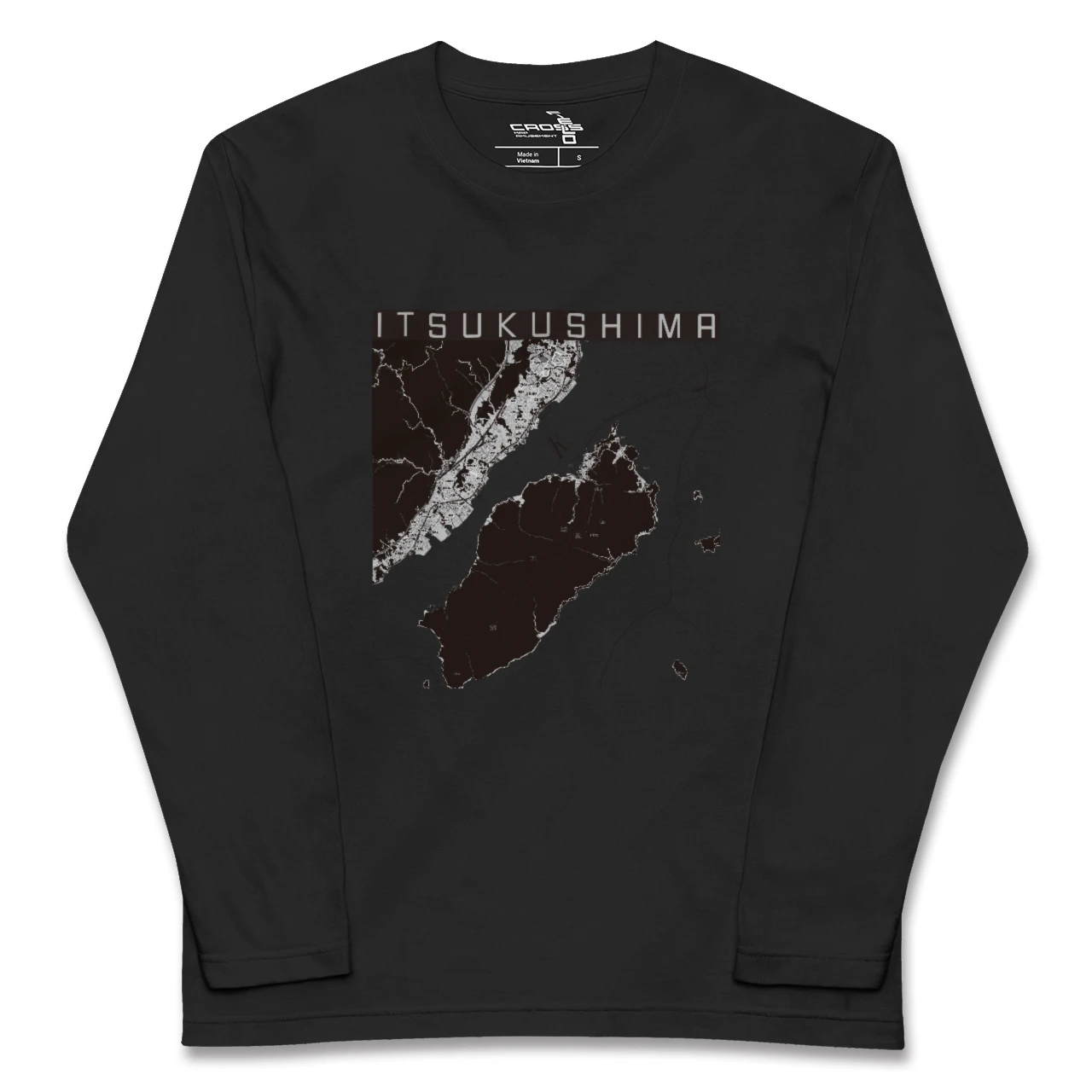 【厳島(広島県)】地図柄ロングスリーブTシャツ