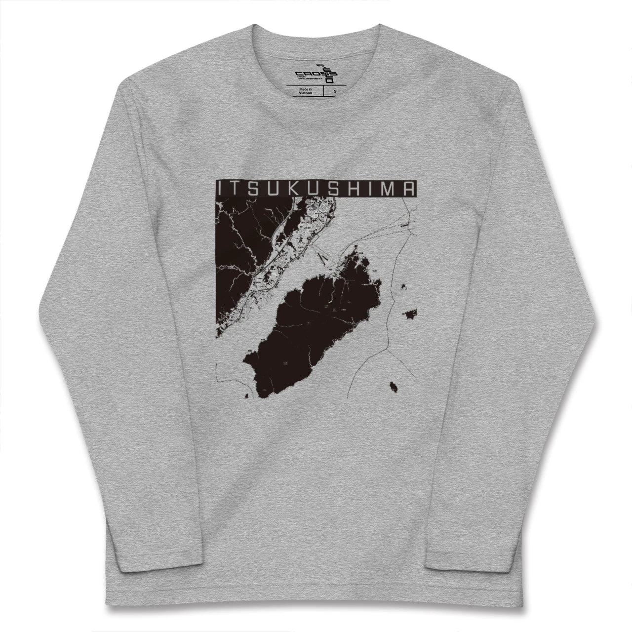 【厳島(広島県)】地図柄ロングスリーブTシャツ