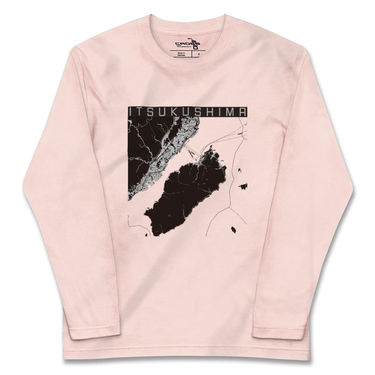 【厳島(広島県)】地図柄ロングスリーブTシャツ