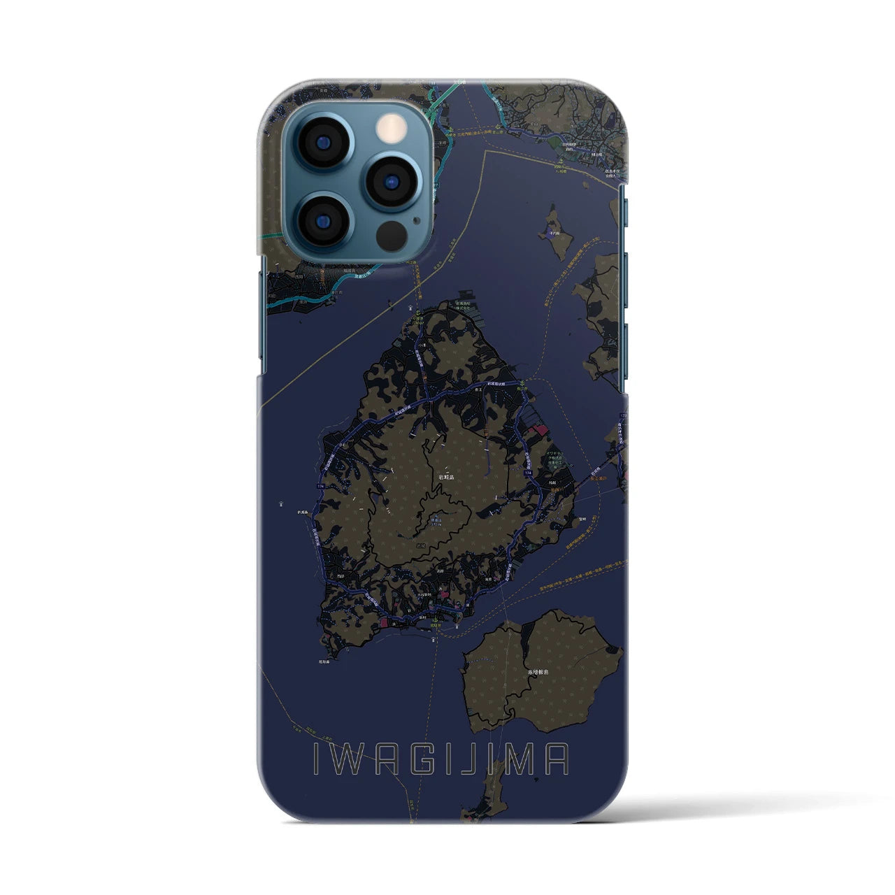 【岩城島(愛媛県)】地図柄iPhoneケース(バックカバータイプ)