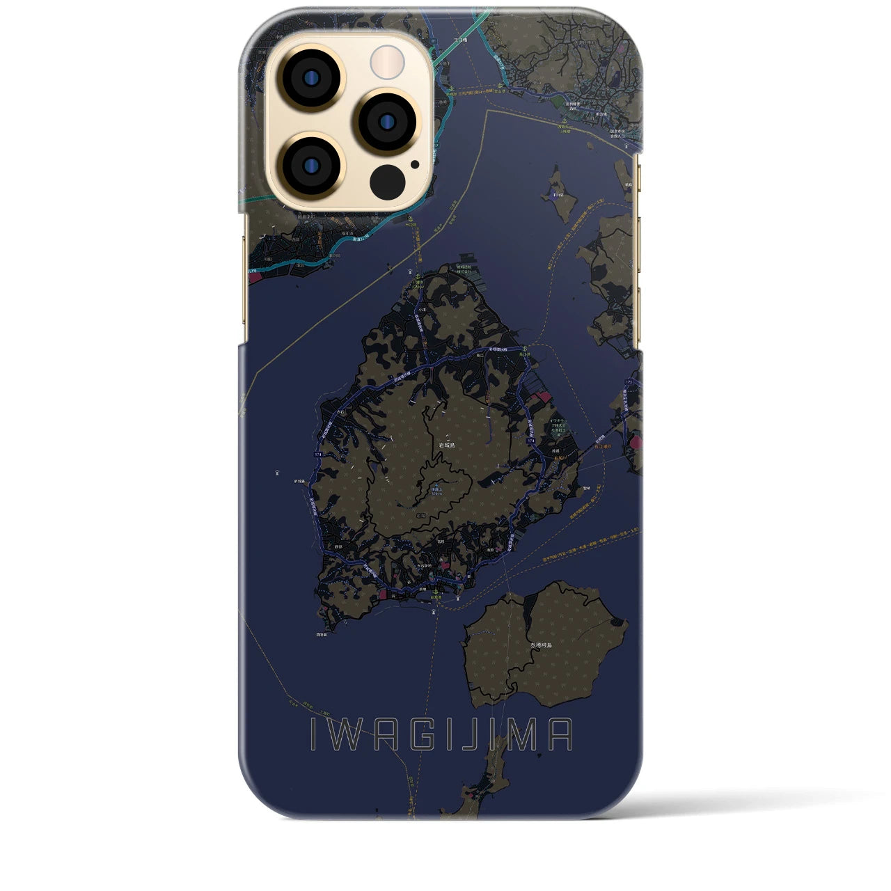 【岩城島(愛媛県)】地図柄iPhoneケース(バックカバータイプ)