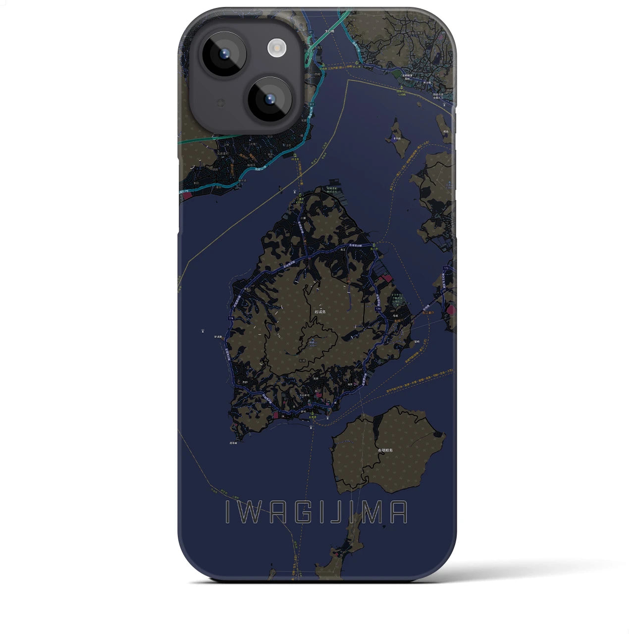 【岩城島(愛媛県)】地図柄iPhoneケース(バックカバータイプ)