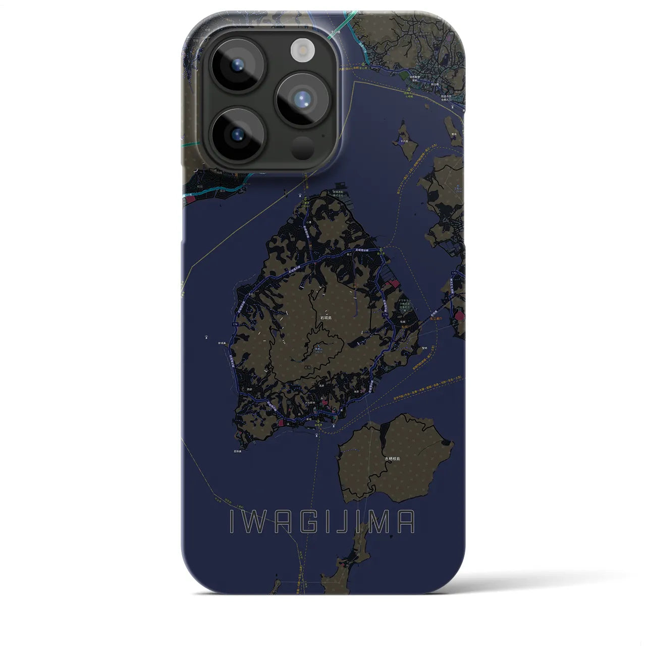 【岩城島(愛媛県)】地図柄iPhoneケース(バックカバータイプ)