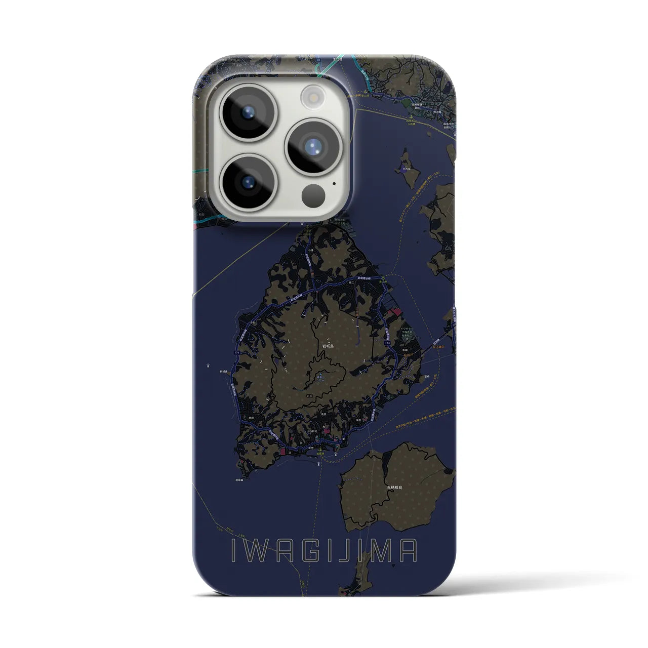 【岩城島(愛媛県)】地図柄iPhoneケース(バックカバータイプ)