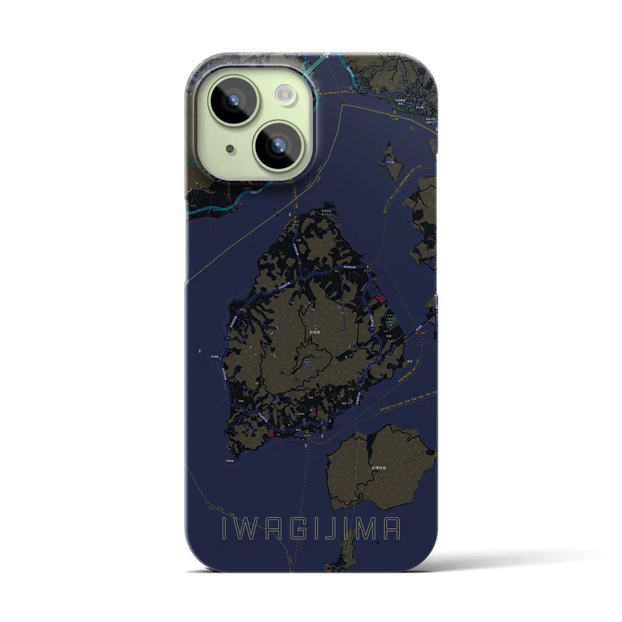 【岩城島(愛媛県)】地図柄iPhoneケース(バックカバータイプ)