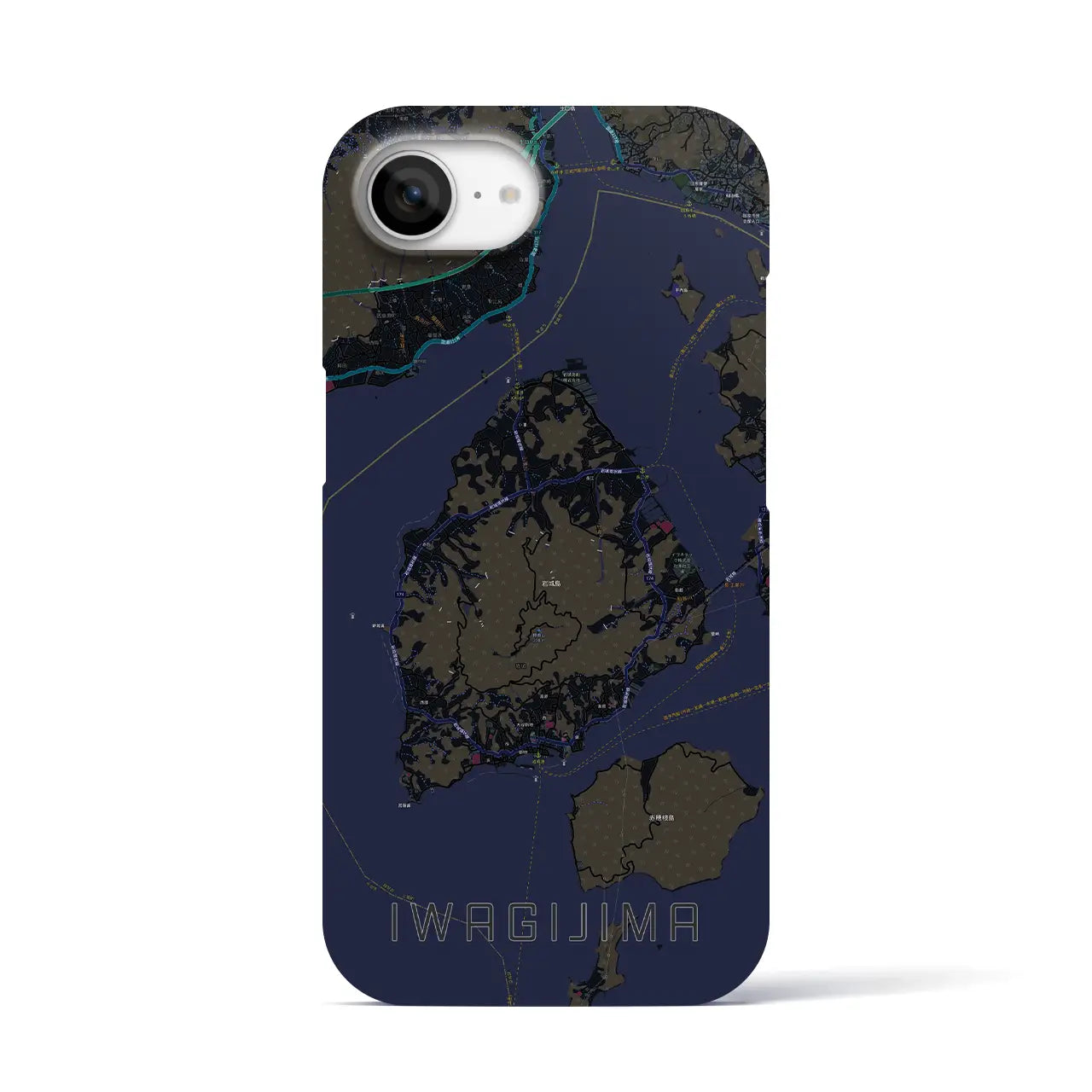 【岩城島(愛媛県)】地図柄iPhoneケース(バックカバータイプ)