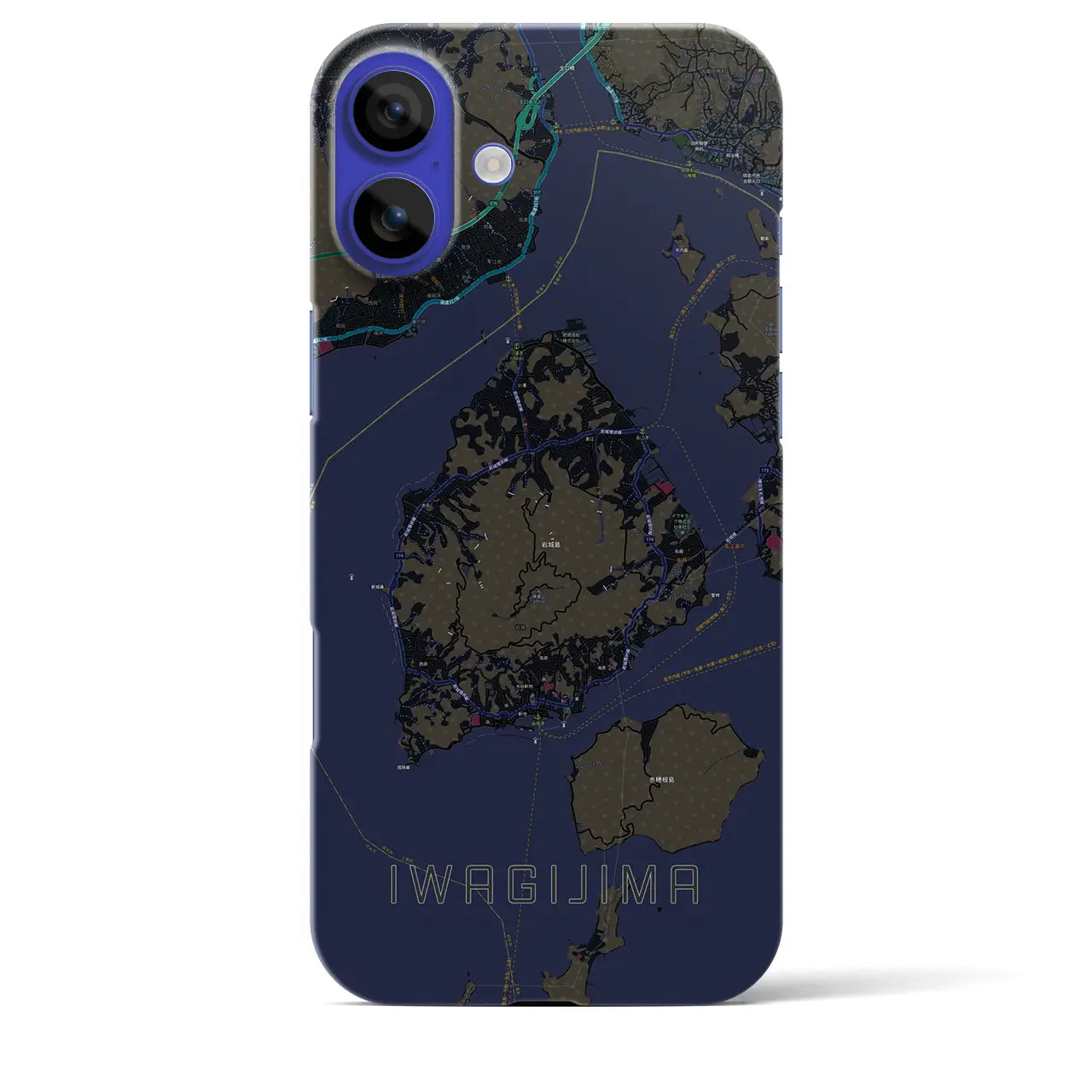 【岩城島(愛媛県)】地図柄iPhoneケース(バックカバータイプ)