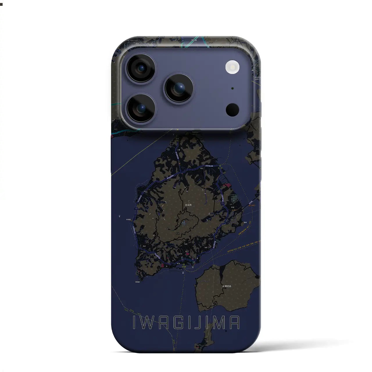 【岩城島(愛媛県)】地図柄iPhoneケース(バックカバータイプ)