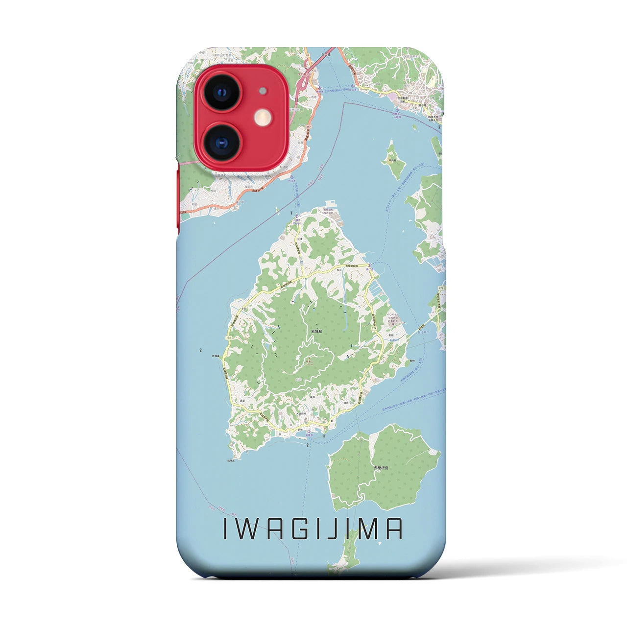 【岩城島(愛媛県)】地図柄iPhoneケース(バックカバータイプ)