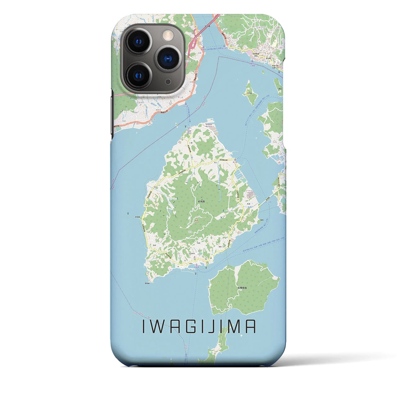 【岩城島(愛媛県)】地図柄iPhoneケース(バックカバータイプ)