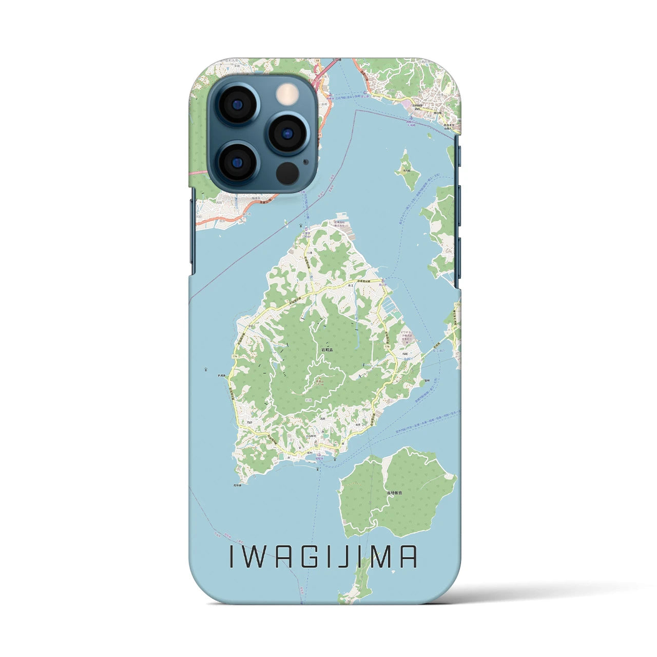 【岩城島(愛媛県)】地図柄iPhoneケース(バックカバータイプ)