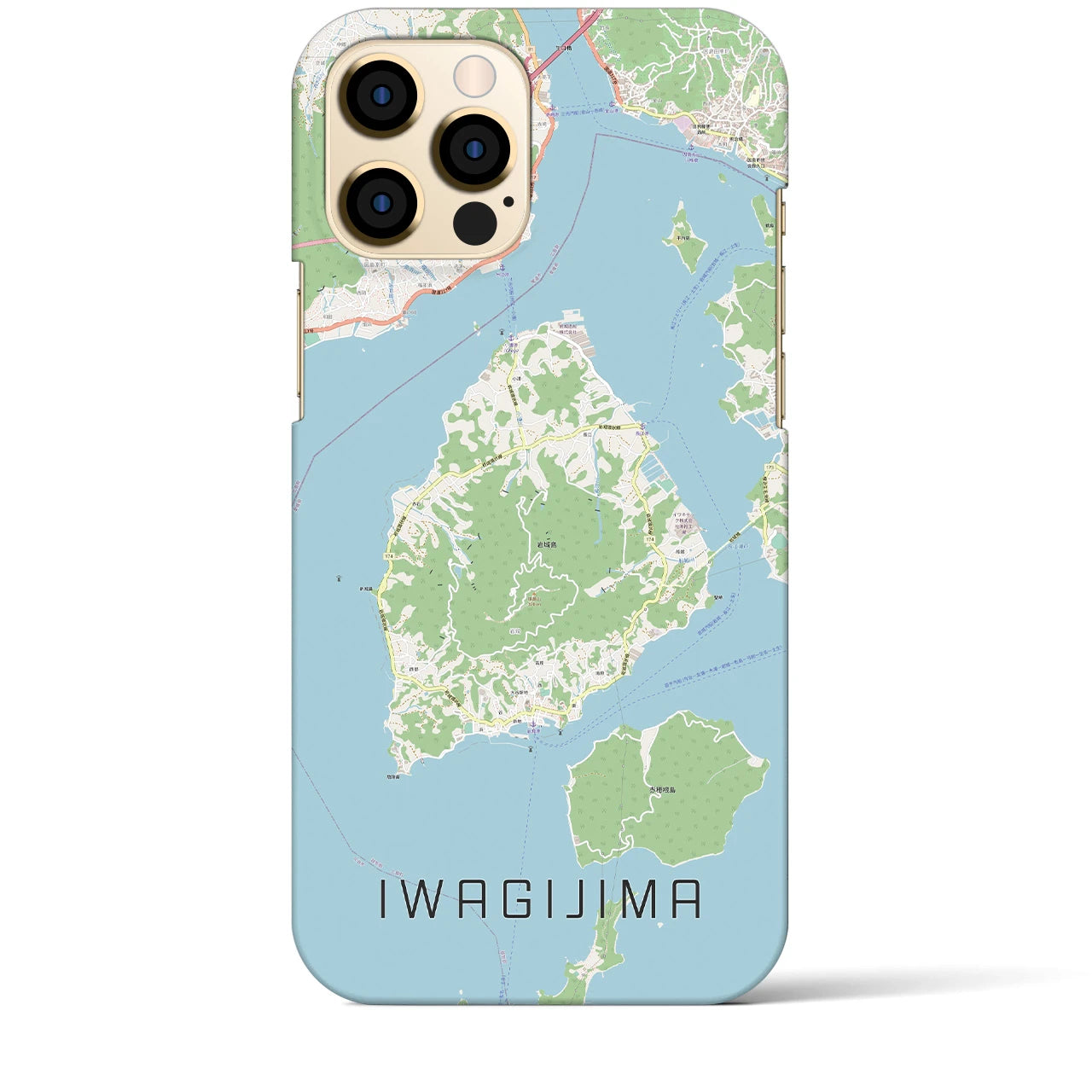 【岩城島(愛媛県)】地図柄iPhoneケース(バックカバータイプ)