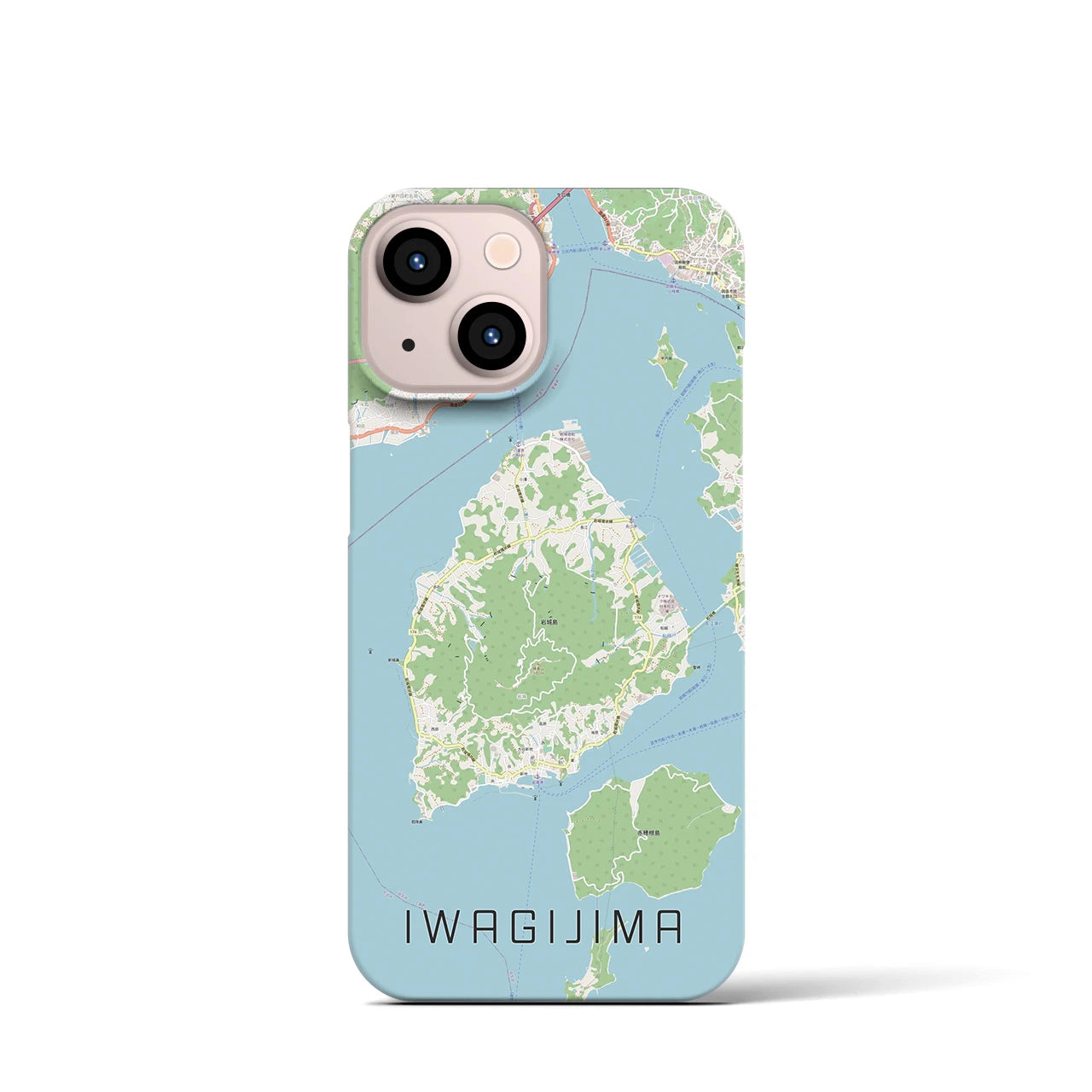 【岩城島(愛媛県)】地図柄iPhoneケース(バックカバータイプ)