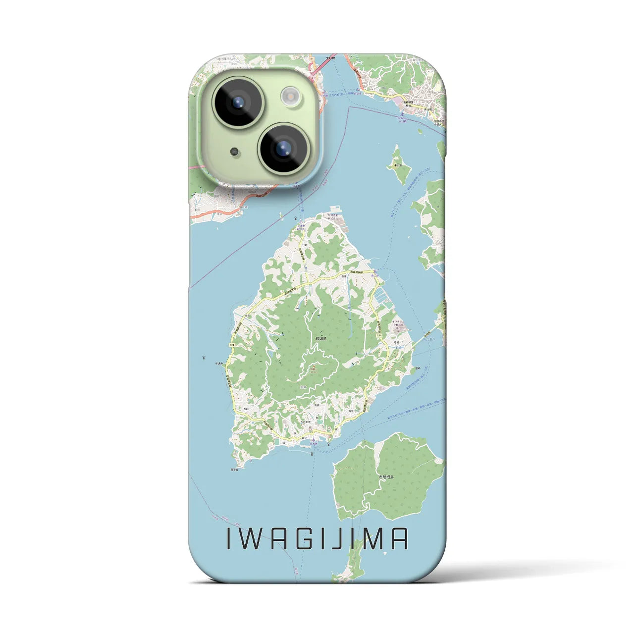 【岩城島(愛媛県)】地図柄iPhoneケース(バックカバータイプ)