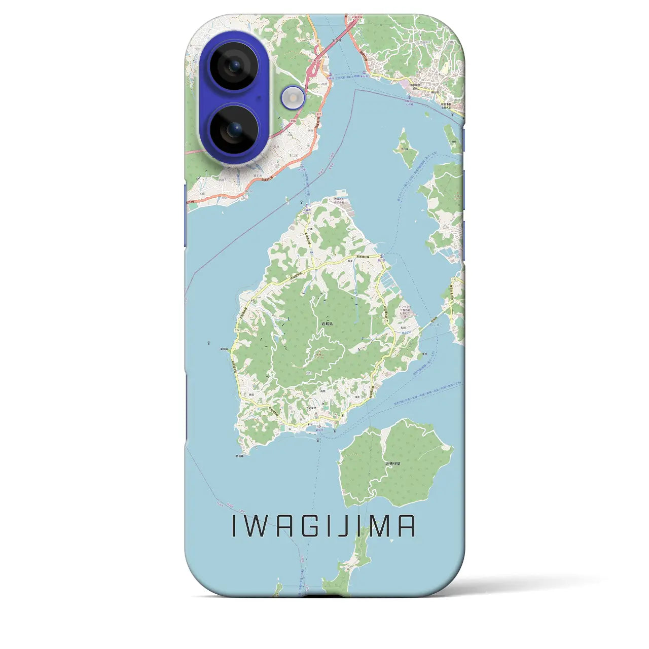【岩城島(愛媛県)】地図柄iPhoneケース(バックカバータイプ)ナチュラル・iPhone 16 Pro Max 用