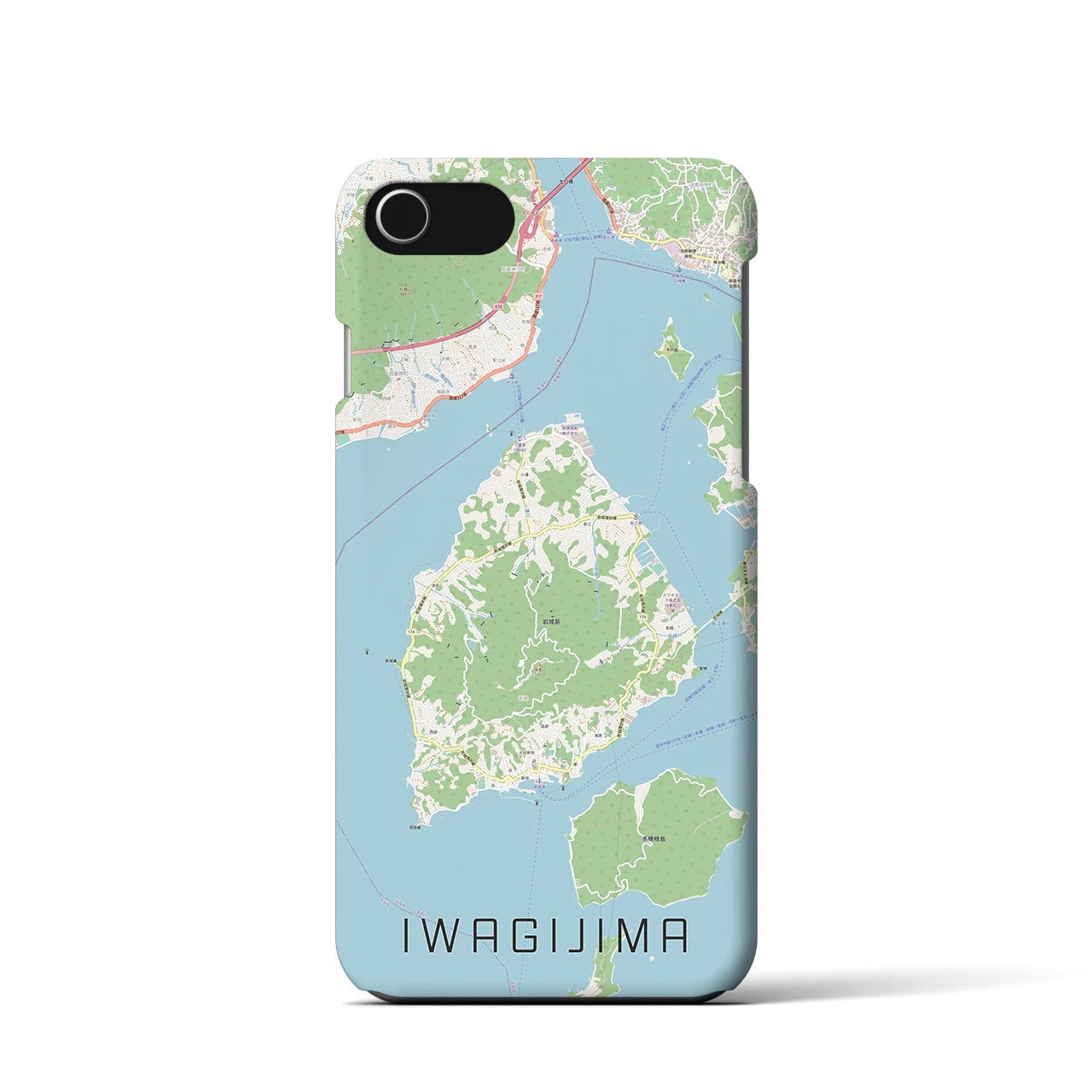 【岩城島(愛媛県)】地図柄iPhoneケース(バックカバータイプ)