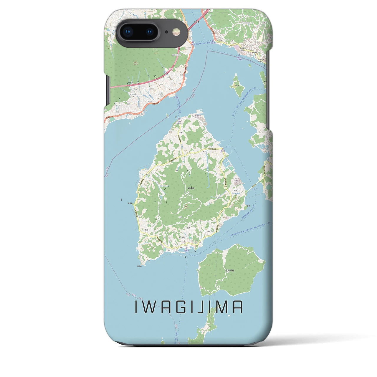 【岩城島(愛媛県)】地図柄iPhoneケース(バックカバータイプ)