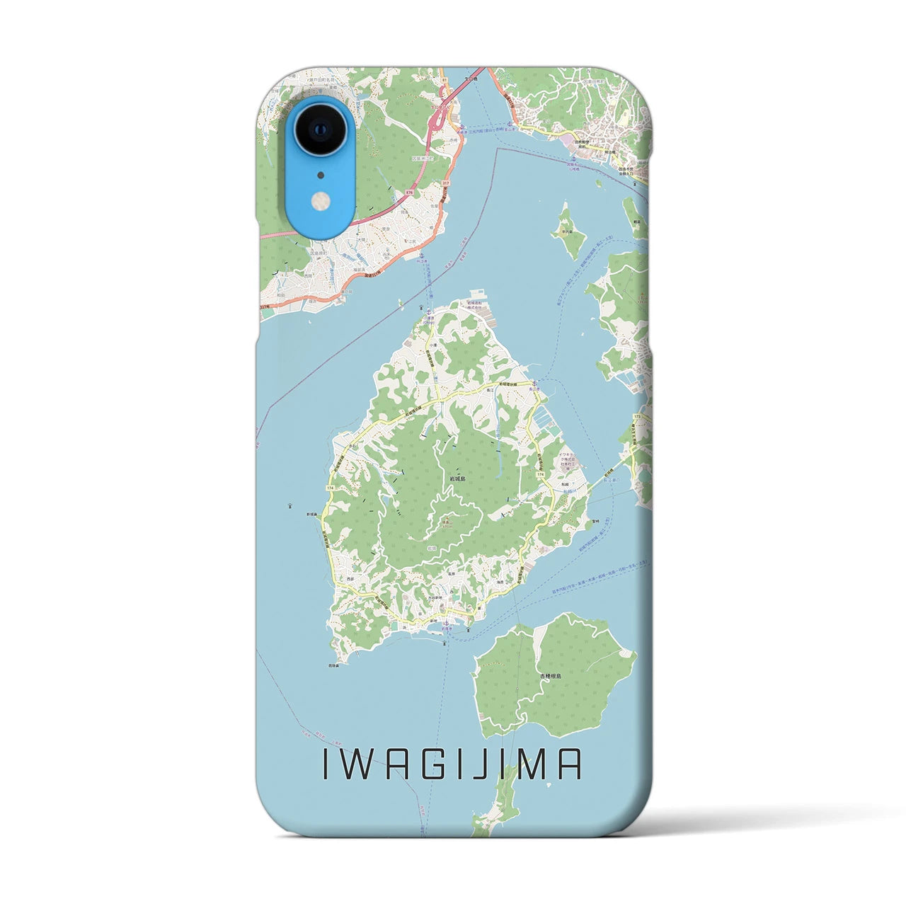 【岩城島(愛媛県)】地図柄iPhoneケース(バックカバータイプ)