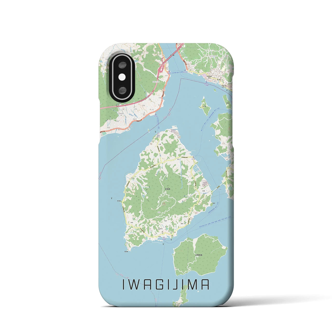 【岩城島(愛媛県)】地図柄iPhoneケース(バックカバータイプ)
