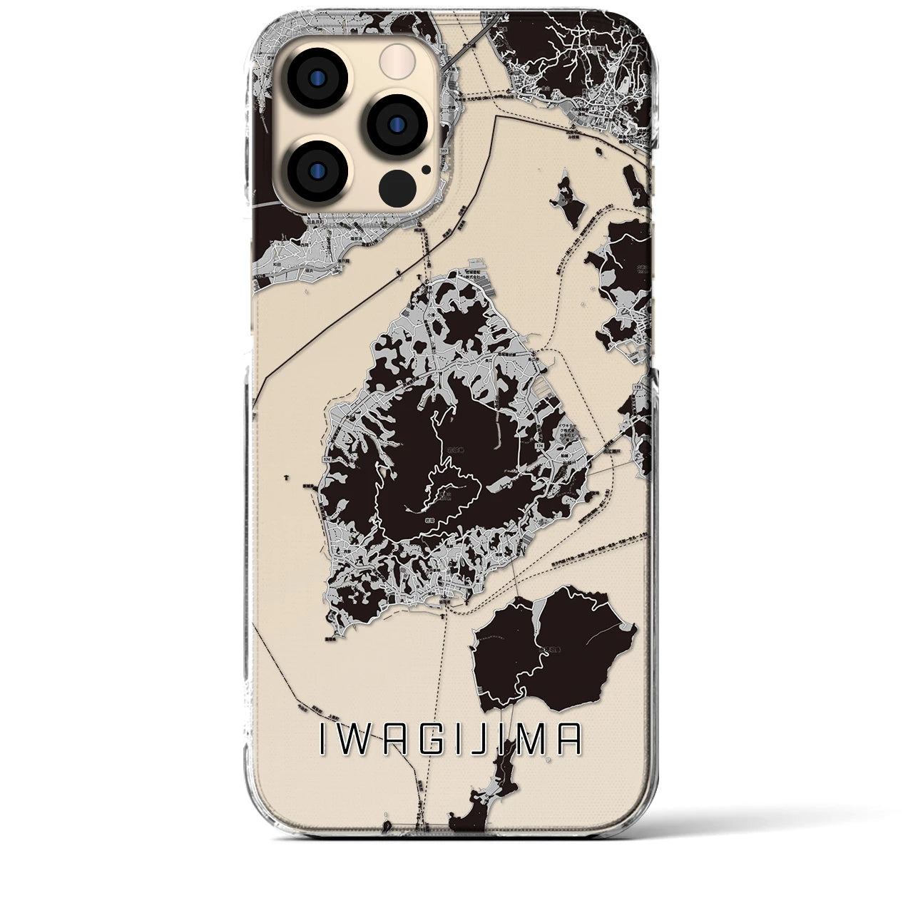 【岩城島(愛媛県)】地図柄iPhoneケース(クリアタイプ)