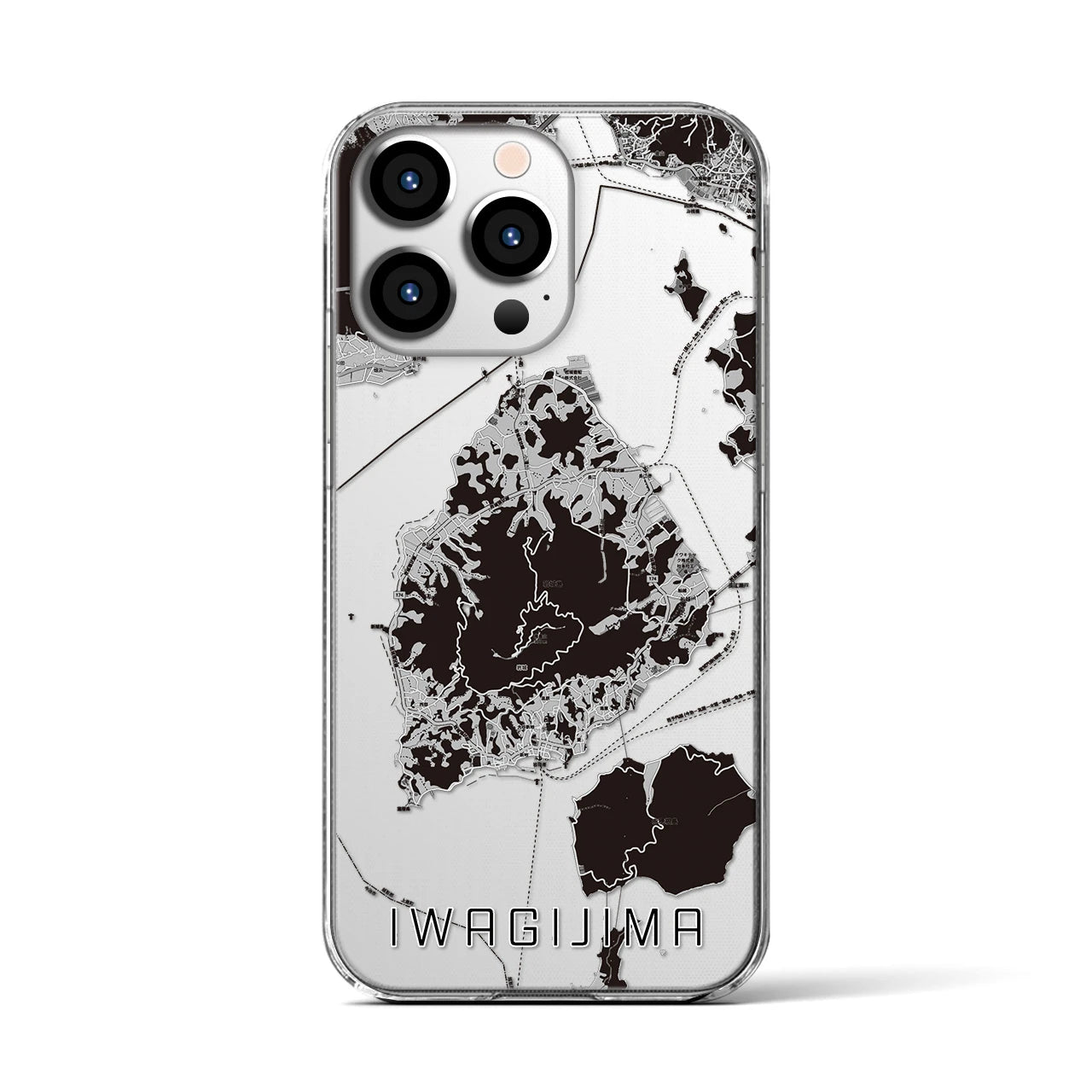 【岩城島(愛媛県)】地図柄iPhoneケース(クリアタイプ)