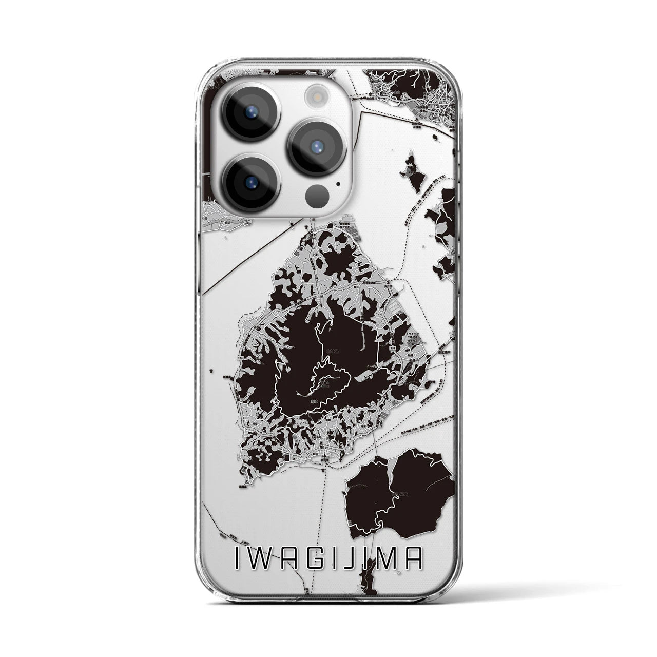 【岩城島(愛媛県)】地図柄iPhoneケース(クリアタイプ)