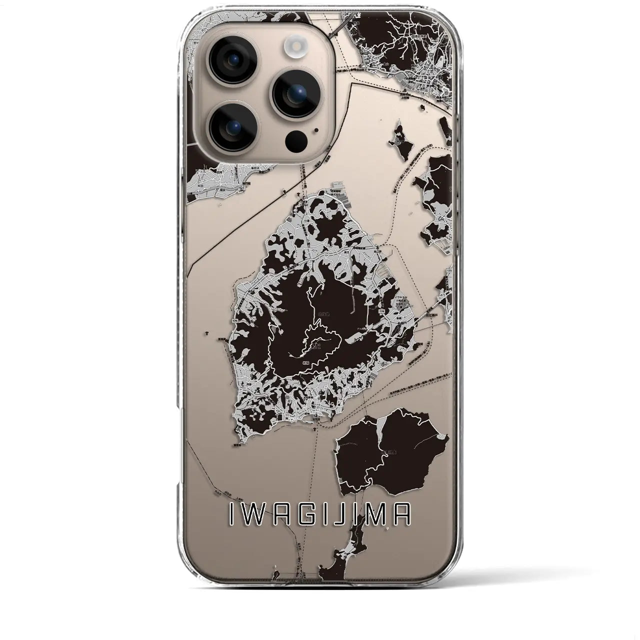 【岩城島(愛媛県)】地図柄iPhoneケース(クリアタイプ)