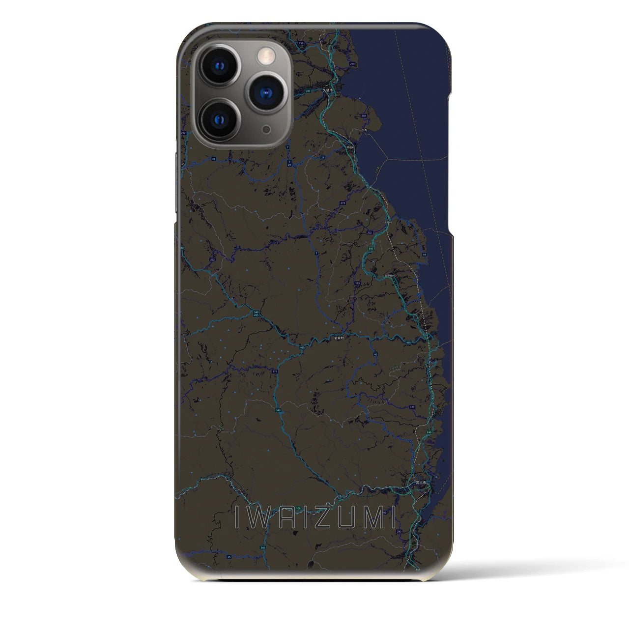 【岩泉(岩手県)】地図柄iPhoneケース(バックカバータイプ)