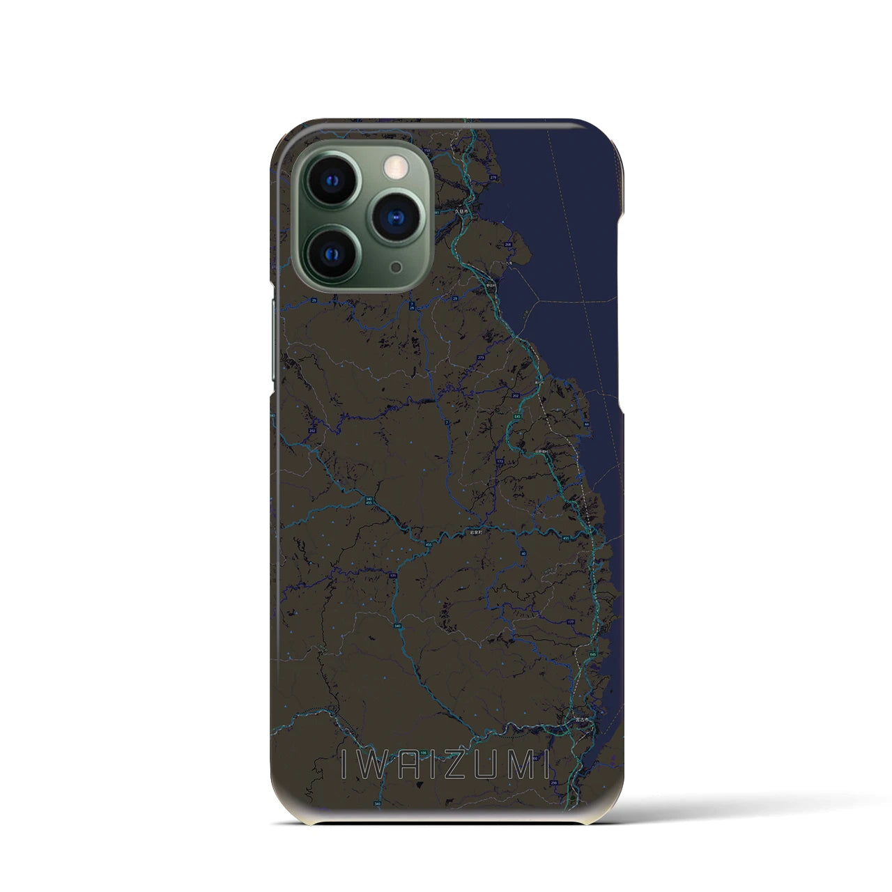 【岩泉(岩手県)】地図柄iPhoneケース(バックカバータイプ)