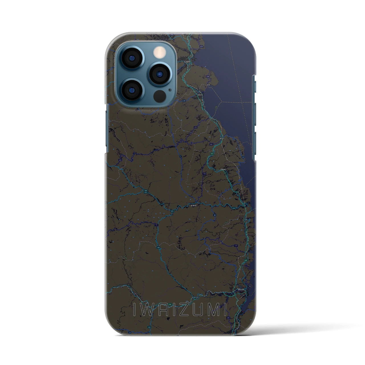 【岩泉(岩手県)】地図柄iPhoneケース(バックカバータイプ)