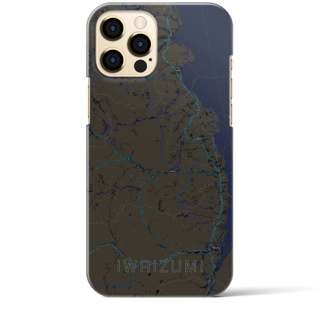 【岩泉(岩手県)】地図柄iPhoneケース(バックカバータイプ)