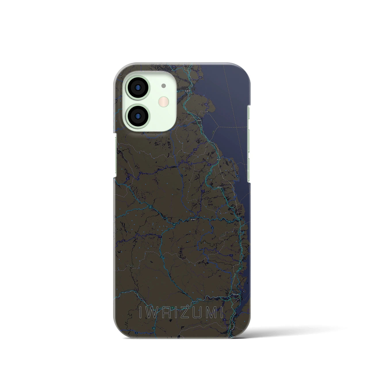 【岩泉(岩手県)】地図柄iPhoneケース(バックカバータイプ)