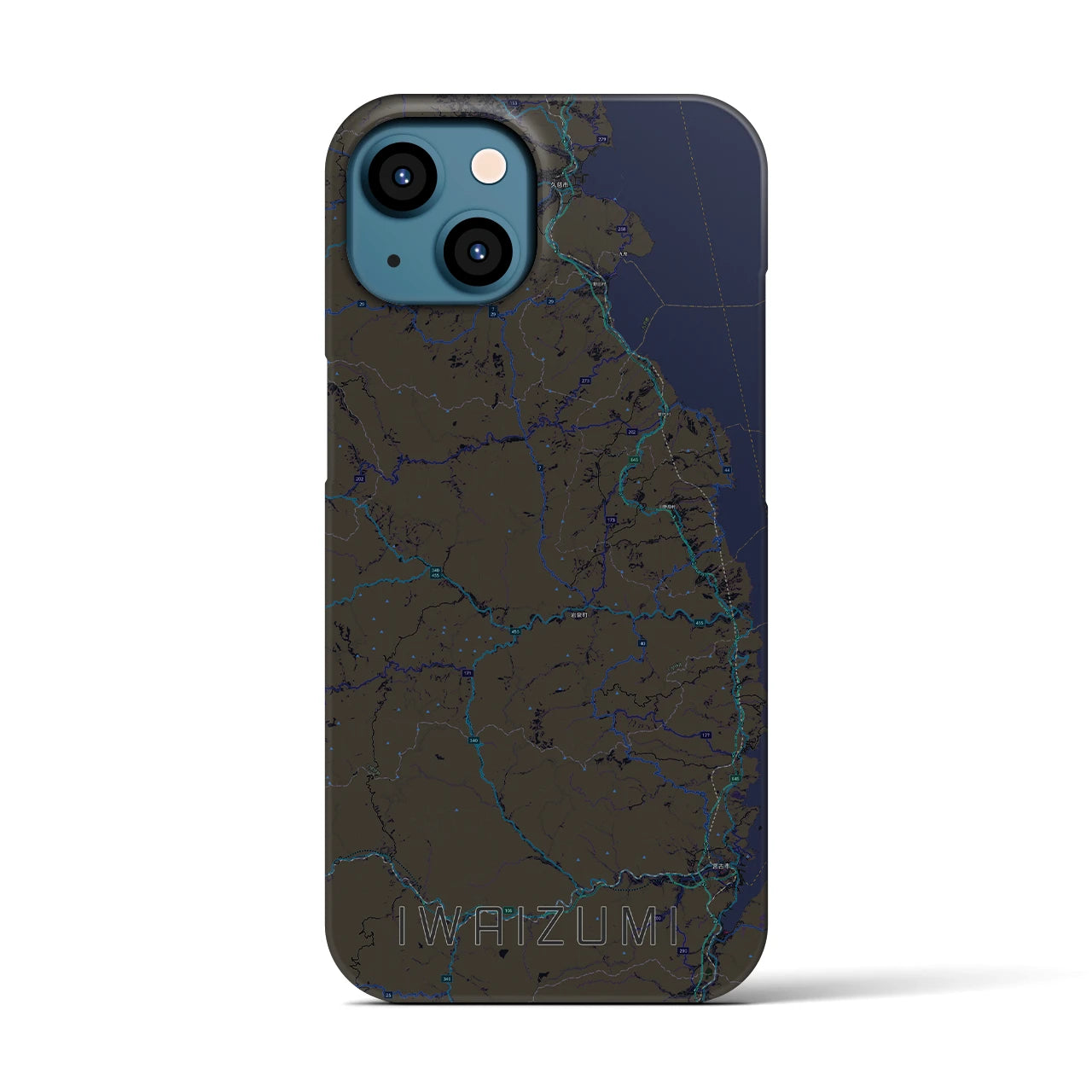 【岩泉(岩手県)】地図柄iPhoneケース(バックカバータイプ)