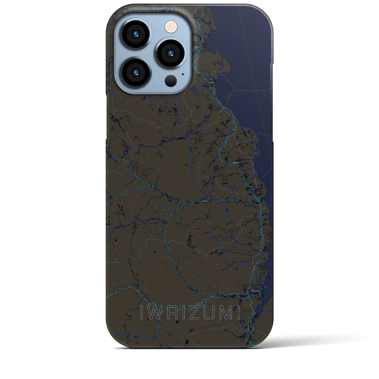 【岩泉(岩手県)】地図柄iPhoneケース(バックカバータイプ)
