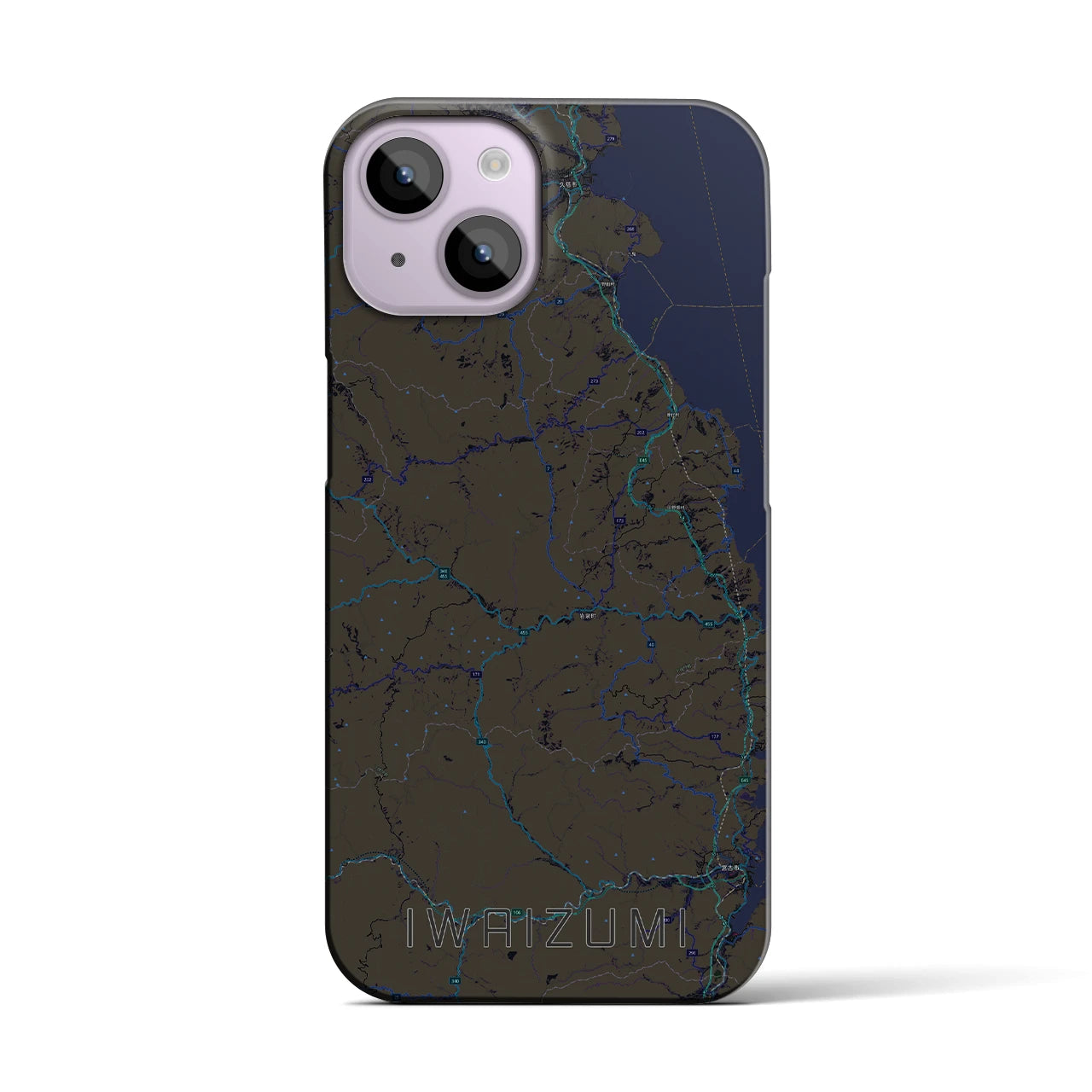 【岩泉(岩手県)】地図柄iPhoneケース(バックカバータイプ)