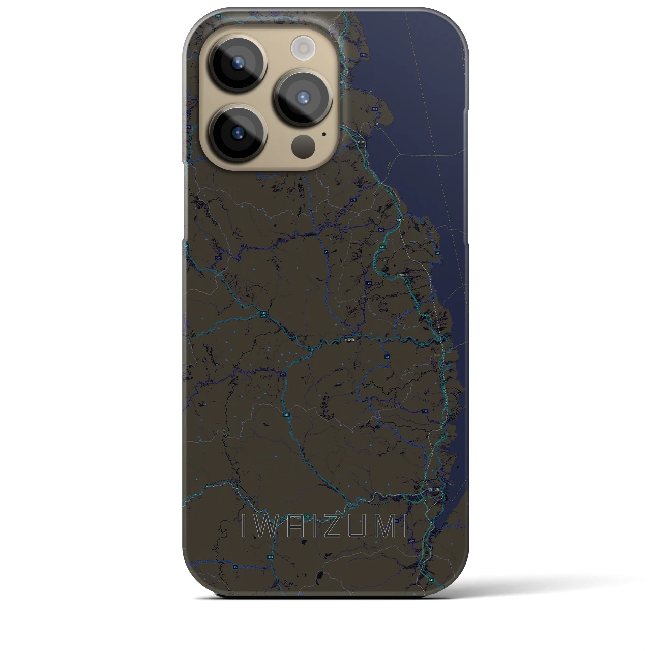 【岩泉(岩手県)】地図柄iPhoneケース(バックカバータイプ)