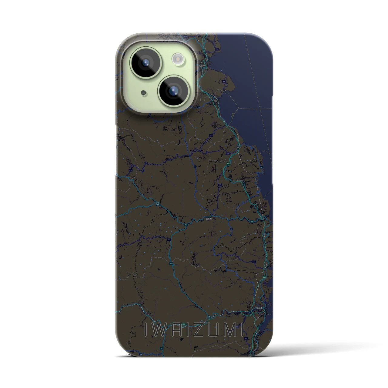 【岩泉(岩手県)】地図柄iPhoneケース(バックカバータイプ)