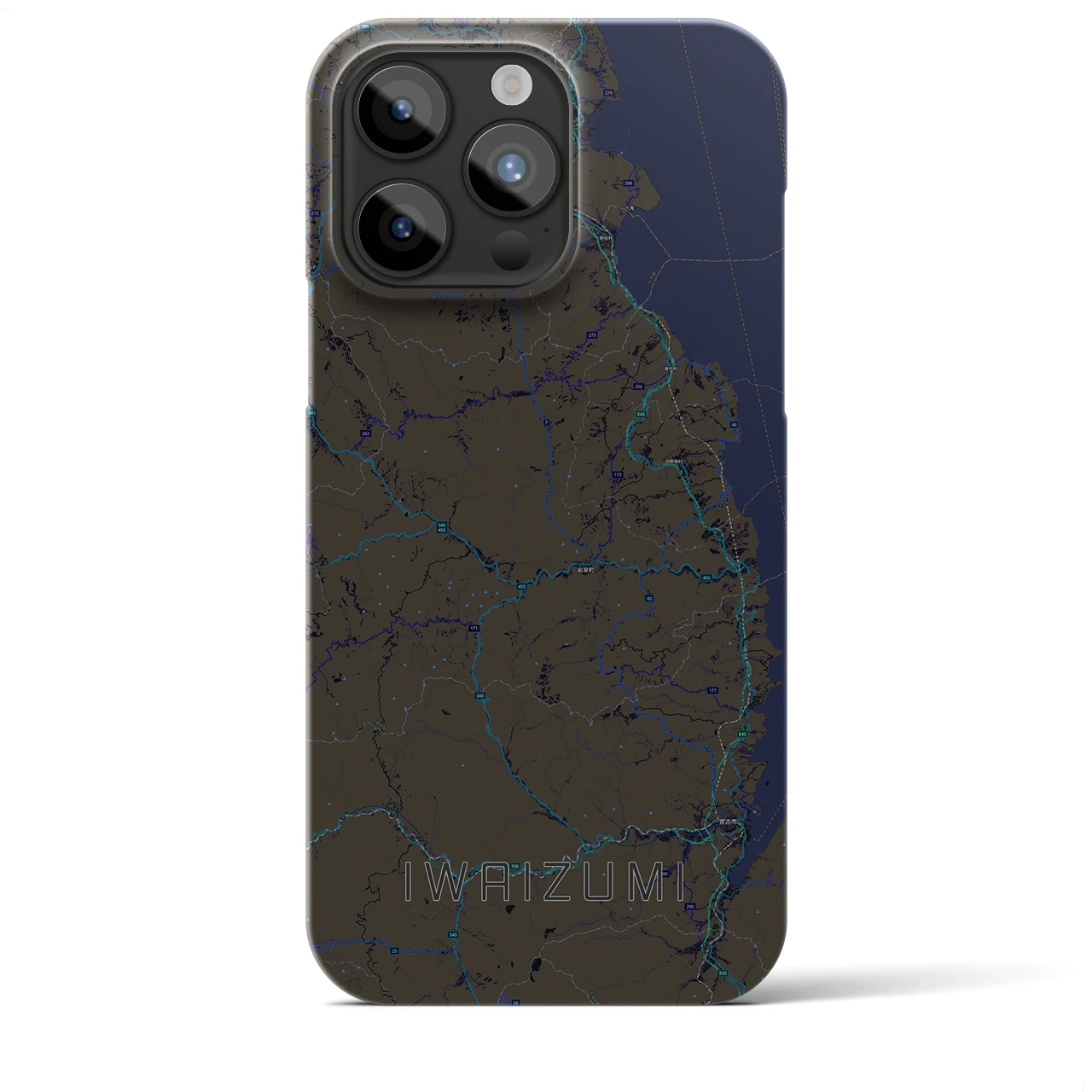 【岩泉(岩手県)】地図柄iPhoneケース(バックカバータイプ)
