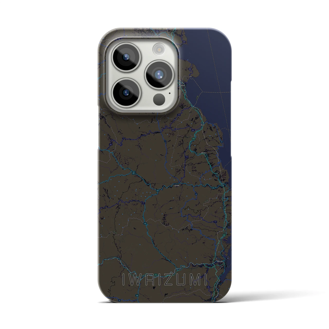 【岩泉(岩手県)】地図柄iPhoneケース(バックカバータイプ)