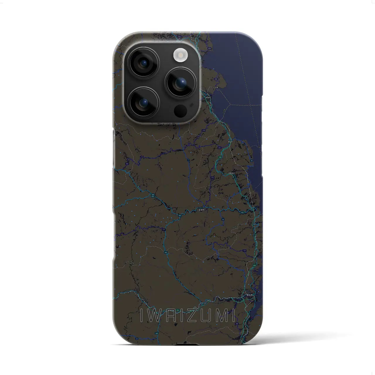 【岩泉(岩手県)】地図柄iPhoneケース(バックカバータイプ)