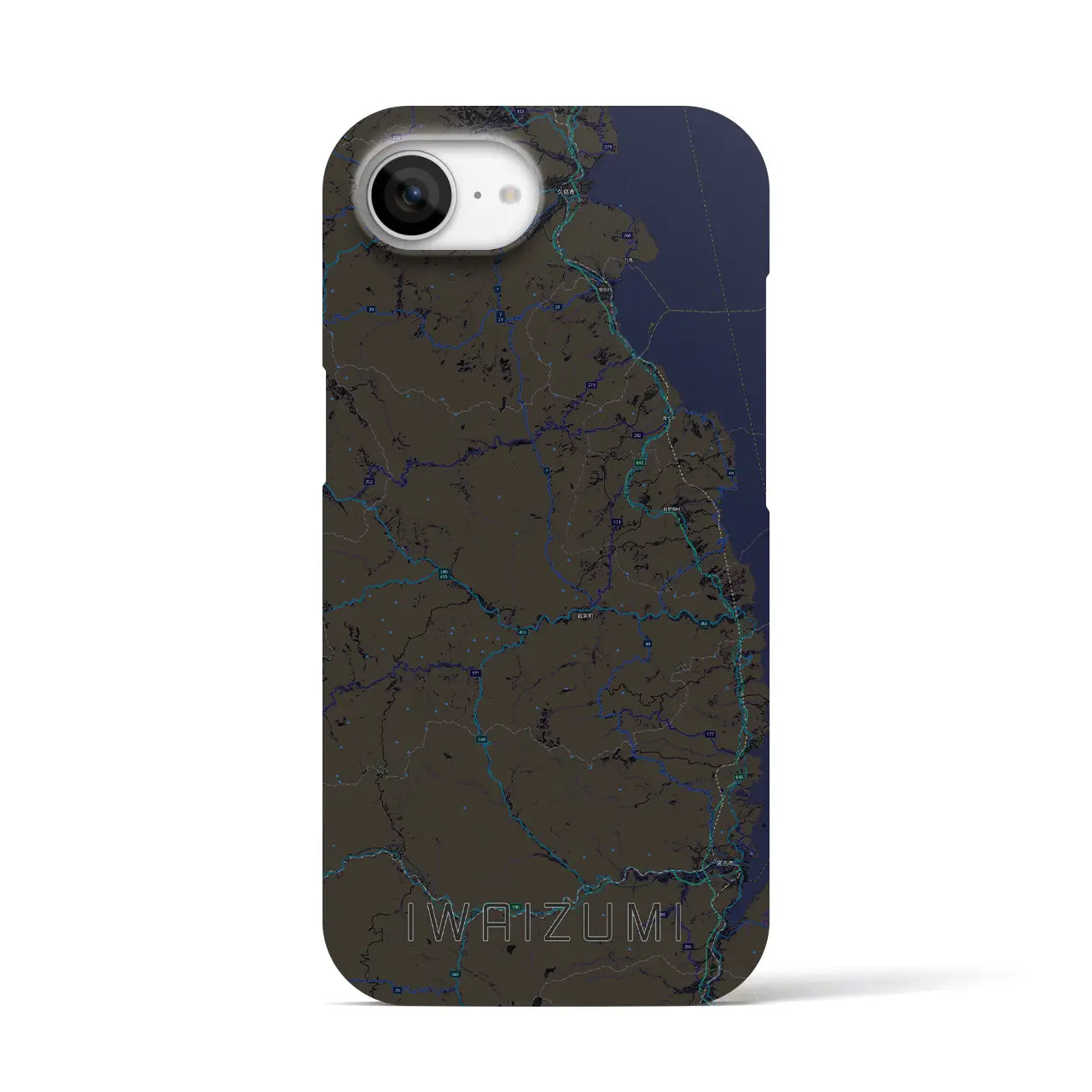 【岩泉(岩手県)】地図柄iPhoneケース(バックカバータイプ)