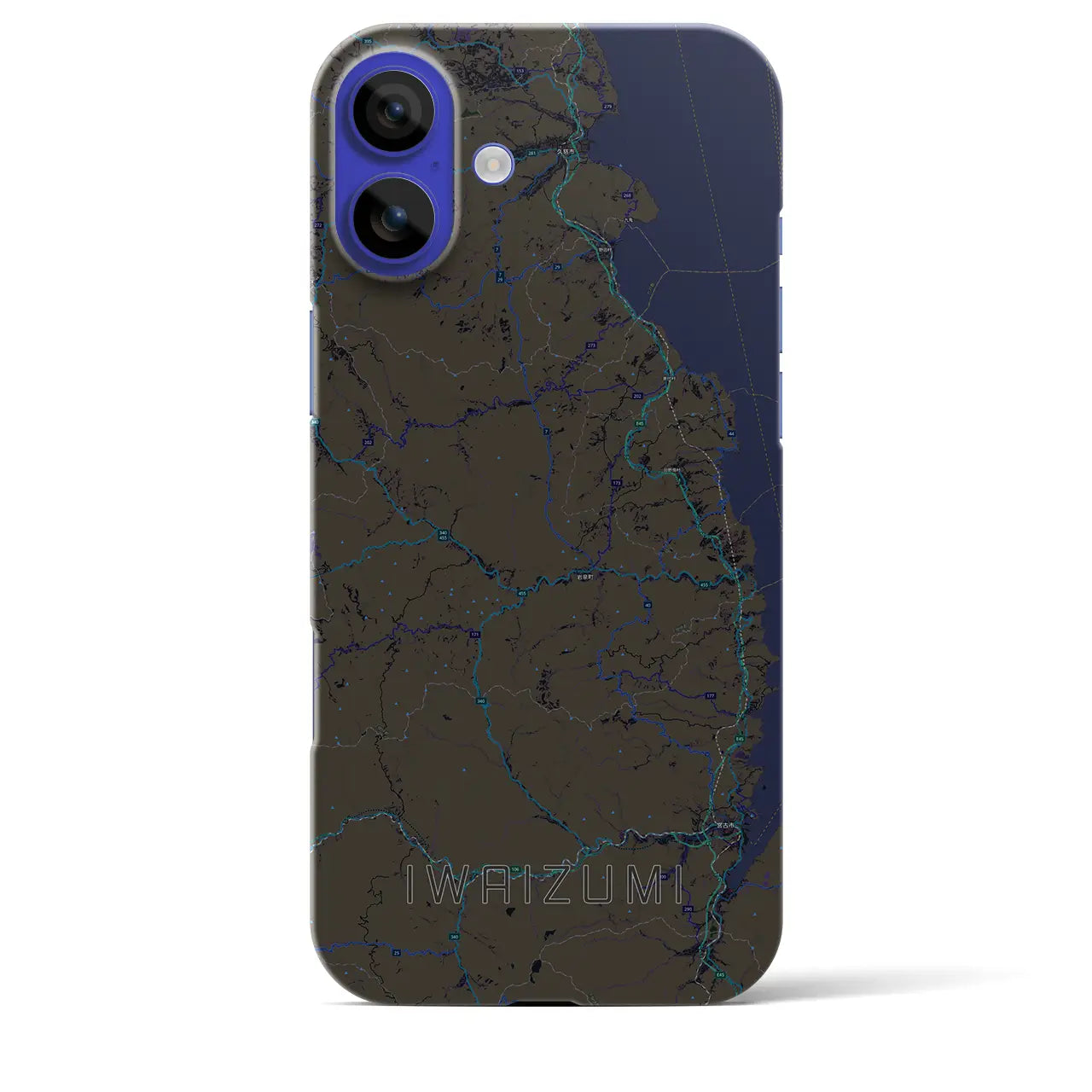 【岩泉(岩手県)】地図柄iPhoneケース(バックカバータイプ)