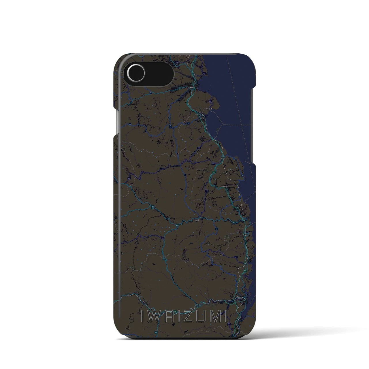 【岩泉(岩手県)】地図柄iPhoneケース(バックカバータイプ)