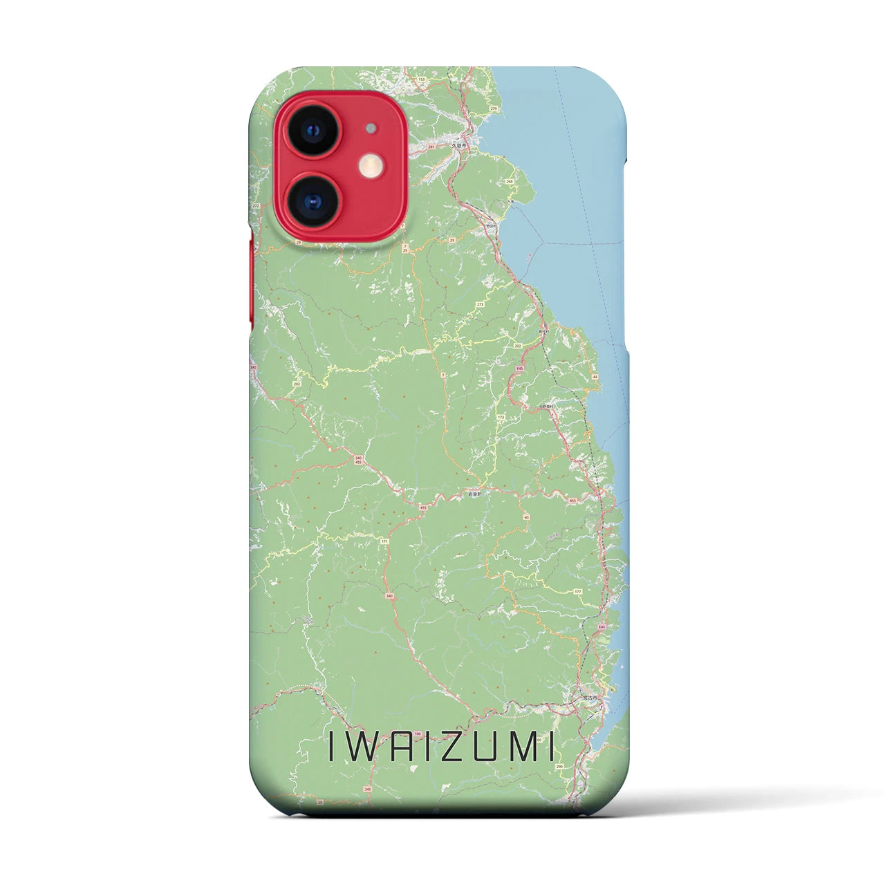 【岩泉(岩手県)】地図柄iPhoneケース(バックカバータイプ)
