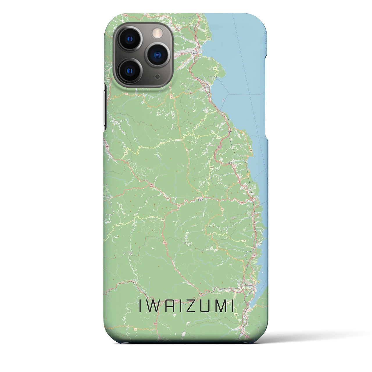 【岩泉(岩手県)】地図柄iPhoneケース(バックカバータイプ)