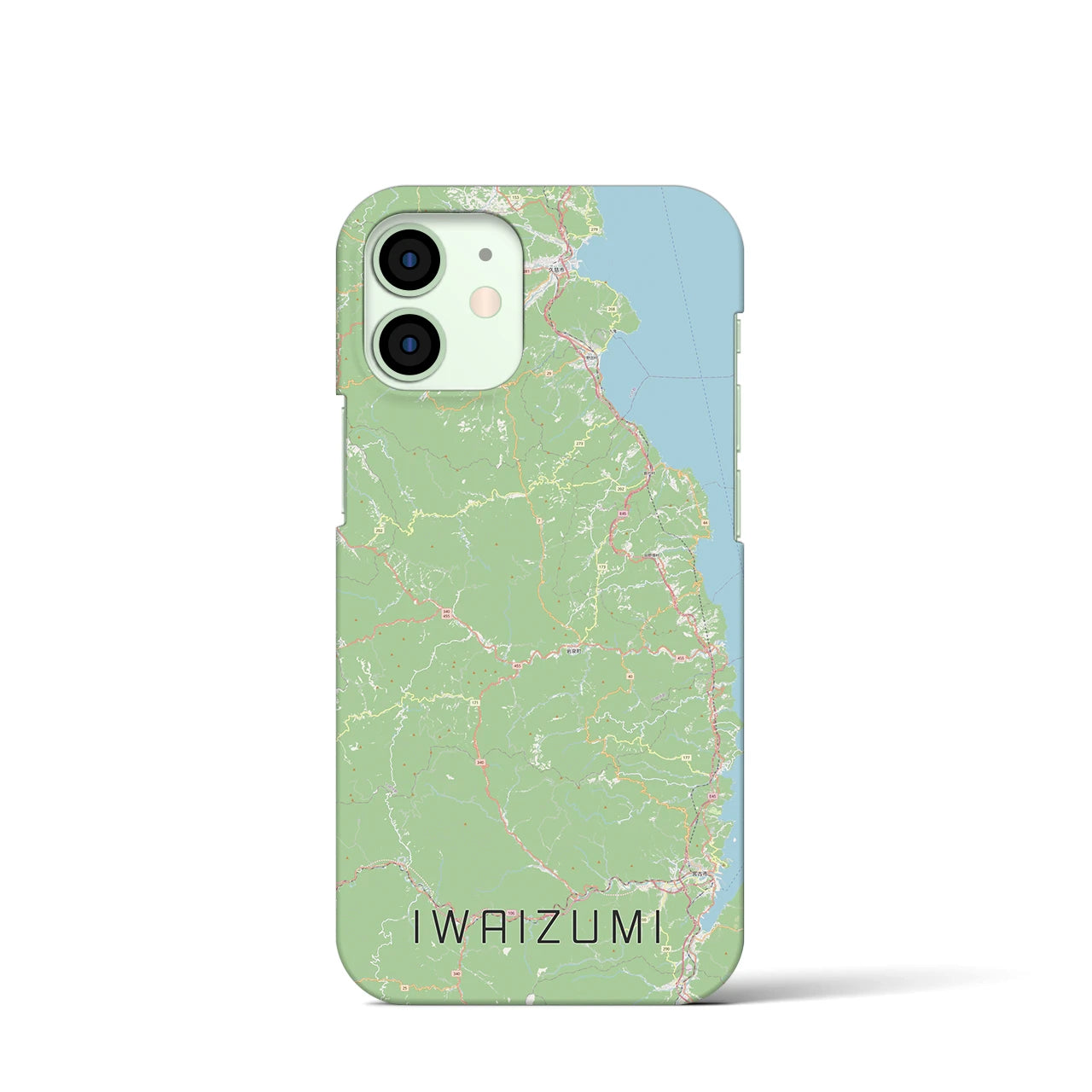【岩泉(岩手県)】地図柄iPhoneケース(バックカバータイプ)