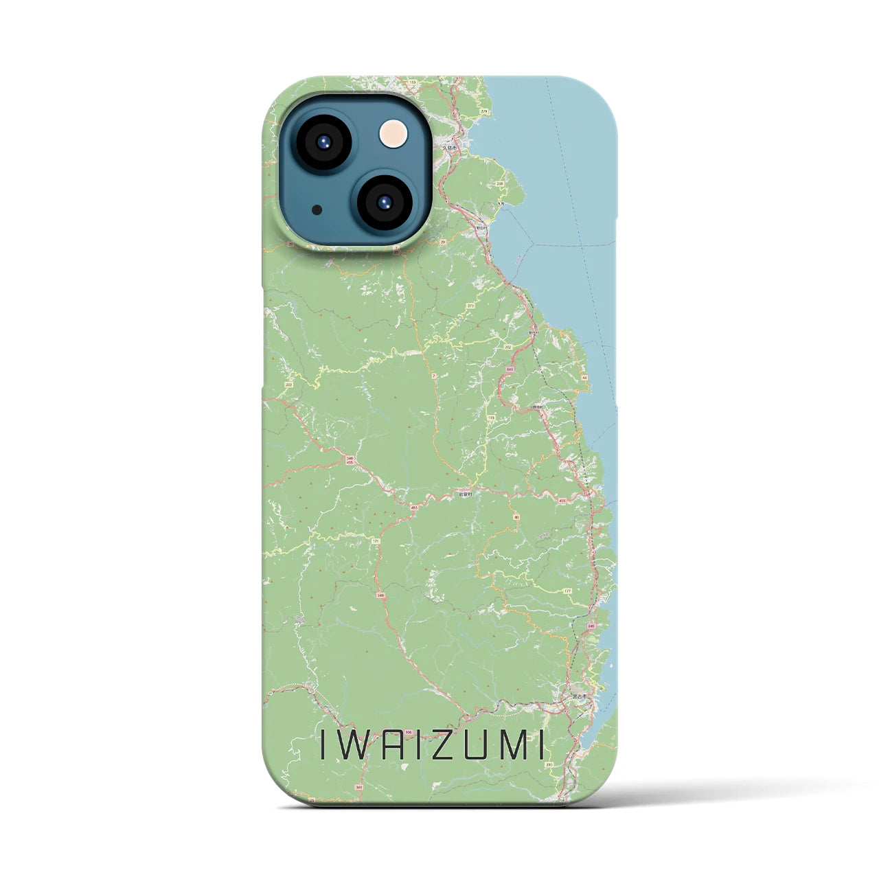 【岩泉(岩手県)】地図柄iPhoneケース(バックカバータイプ)