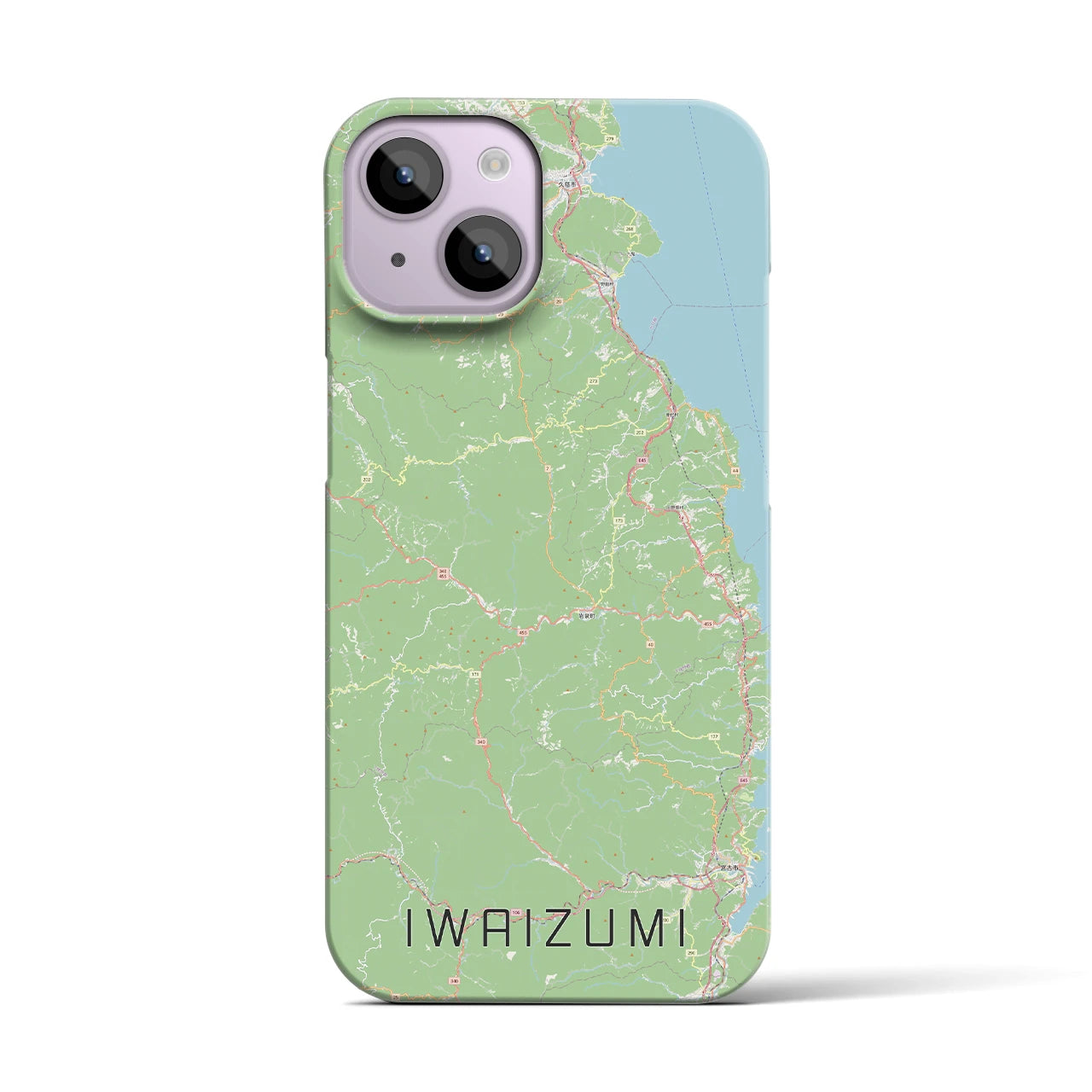 【岩泉(岩手県)】地図柄iPhoneケース(バックカバータイプ)