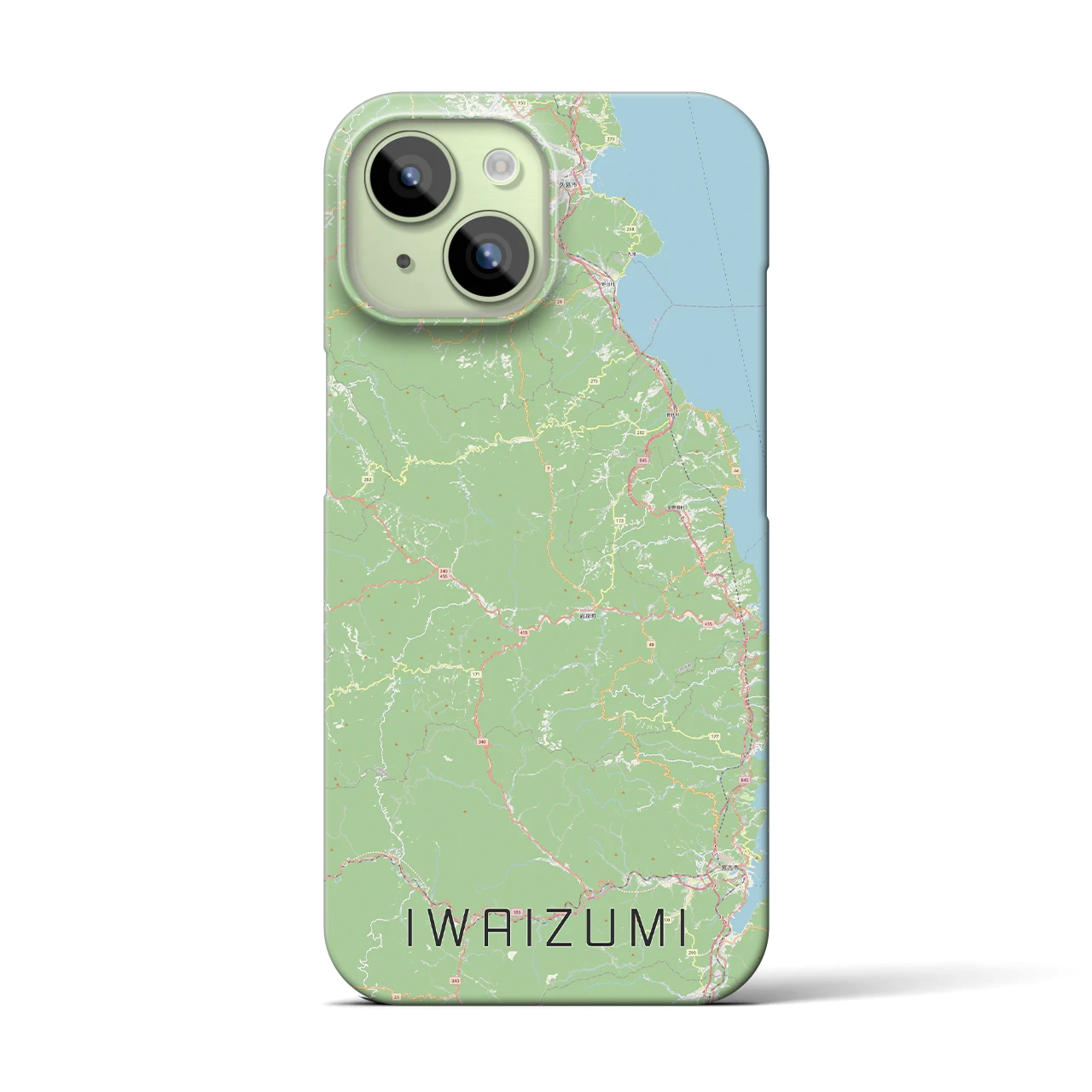 【岩泉(岩手県)】地図柄iPhoneケース(バックカバータイプ)