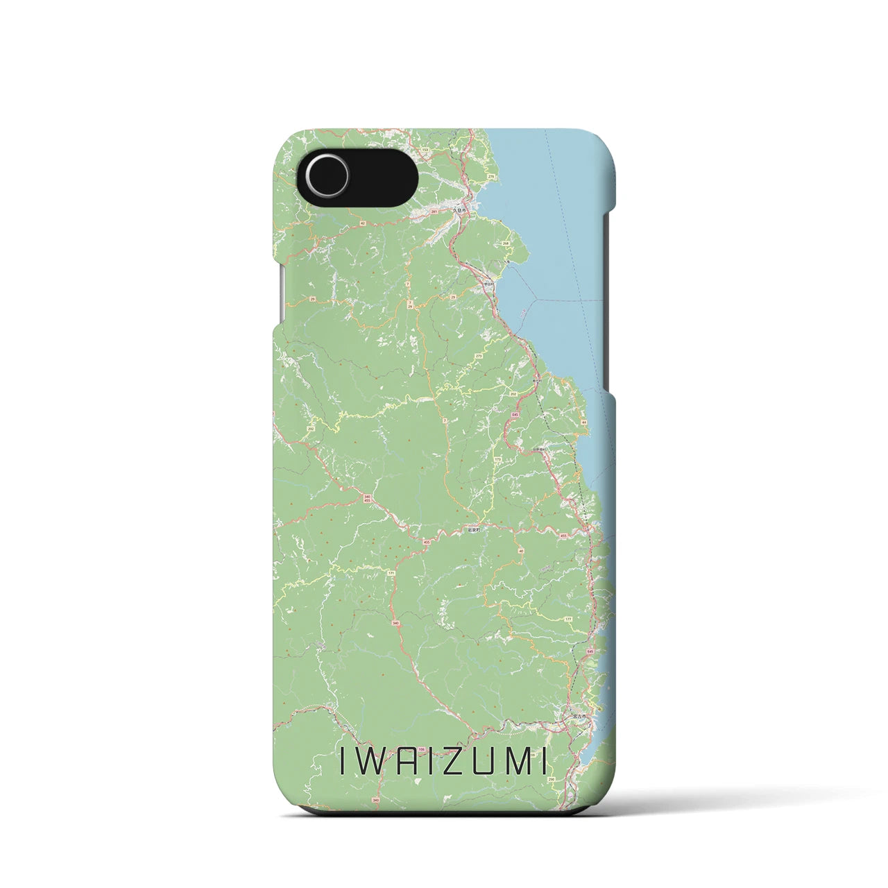 【岩泉(岩手県)】地図柄iPhoneケース(バックカバータイプ)